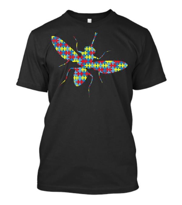 Autism Awareness Housefly Puzzle Pattern T-Shirt