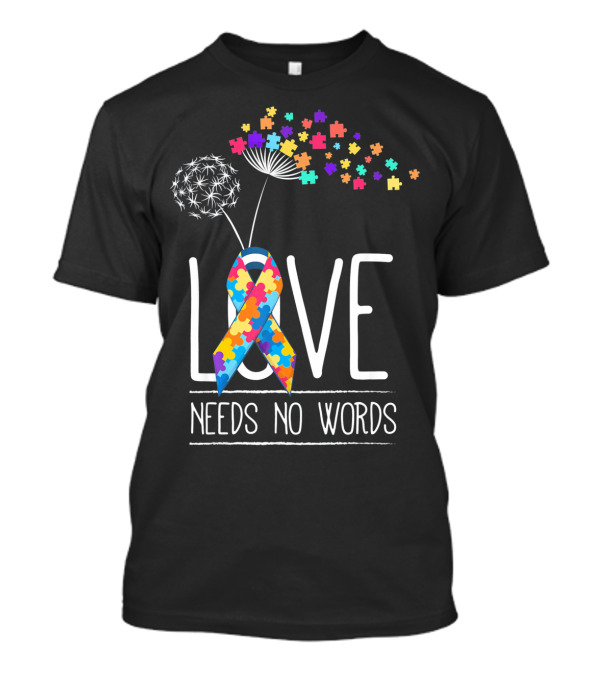 Autism Awareness Love Needs No Words Puzzle T-Shirt