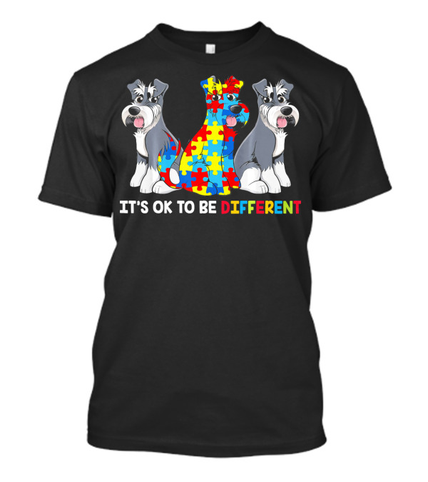 IT'S OK TO BE DIFFERENT MINIATURE SCHNAUZER PUZZLE PIECES T-Shirt