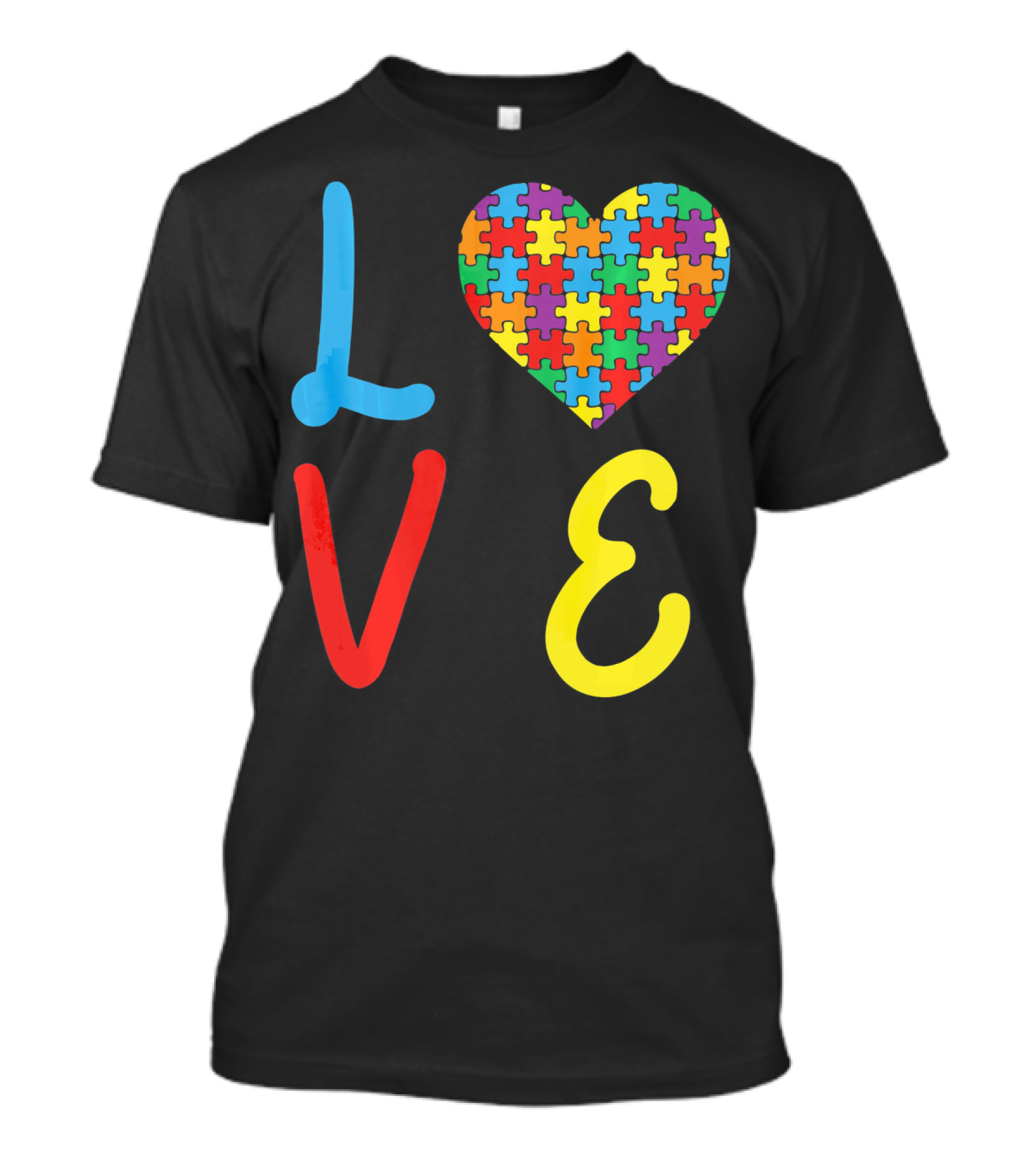 Love Autism Awareness Day Autism Puzzle Heart T-Shirt