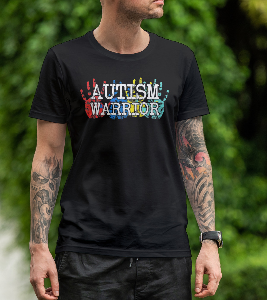 AUTISM WARRIOR Handprint Colors T-Shirt