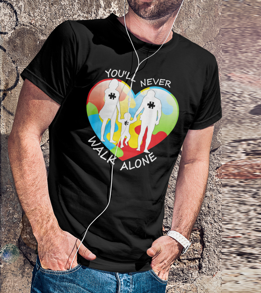 YOU'LL NEVER WALK ALONE PUZZLE FAMILY HEART T-Shirt