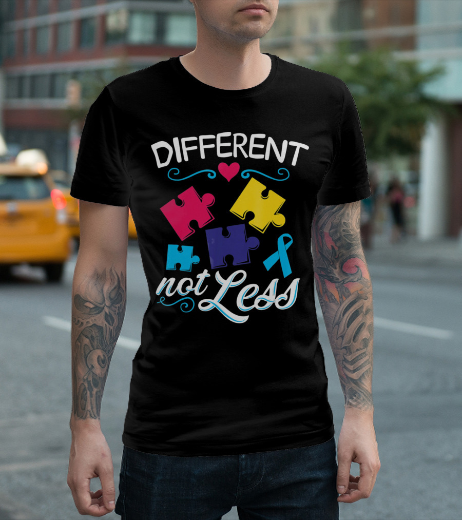Different Not Less Autism Awareness Puzzle T-Shirt