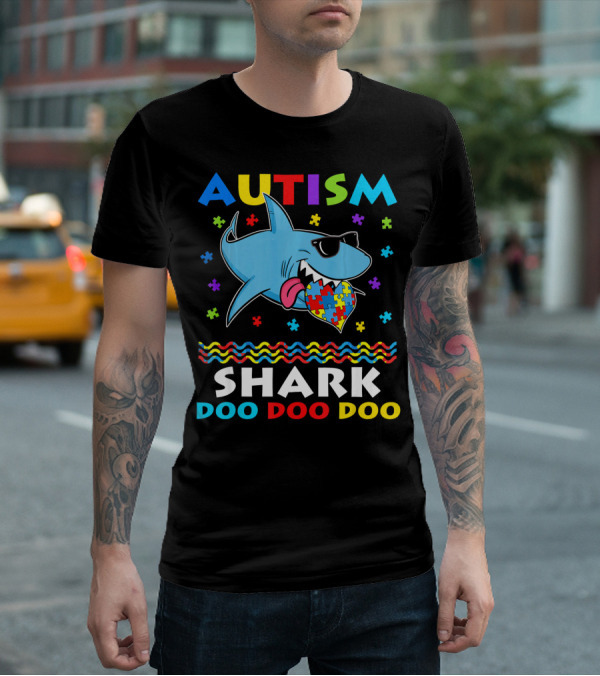 Autism Shark Doo Doo Doo Funny Awareness Day T-Shirt