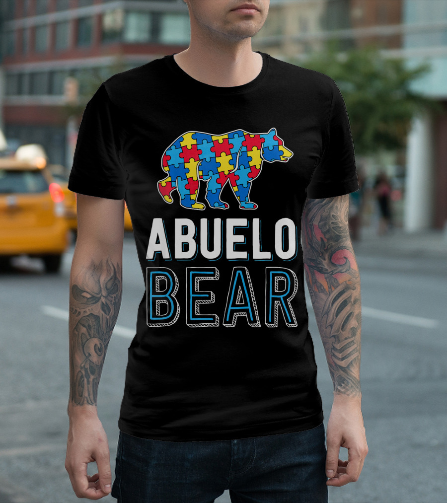 Abuelo Bear Autism Puzzle Awareness T-Shirt