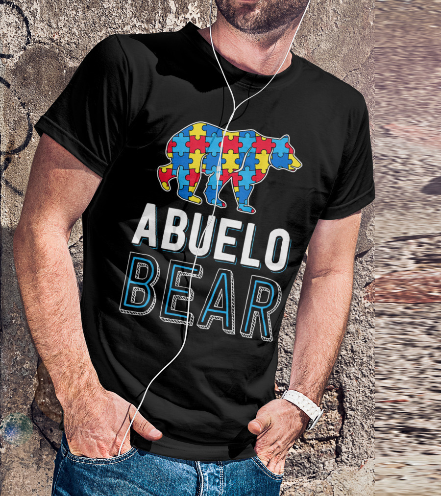 Abuelo Bear Autism Puzzle Awareness T-Shirt
