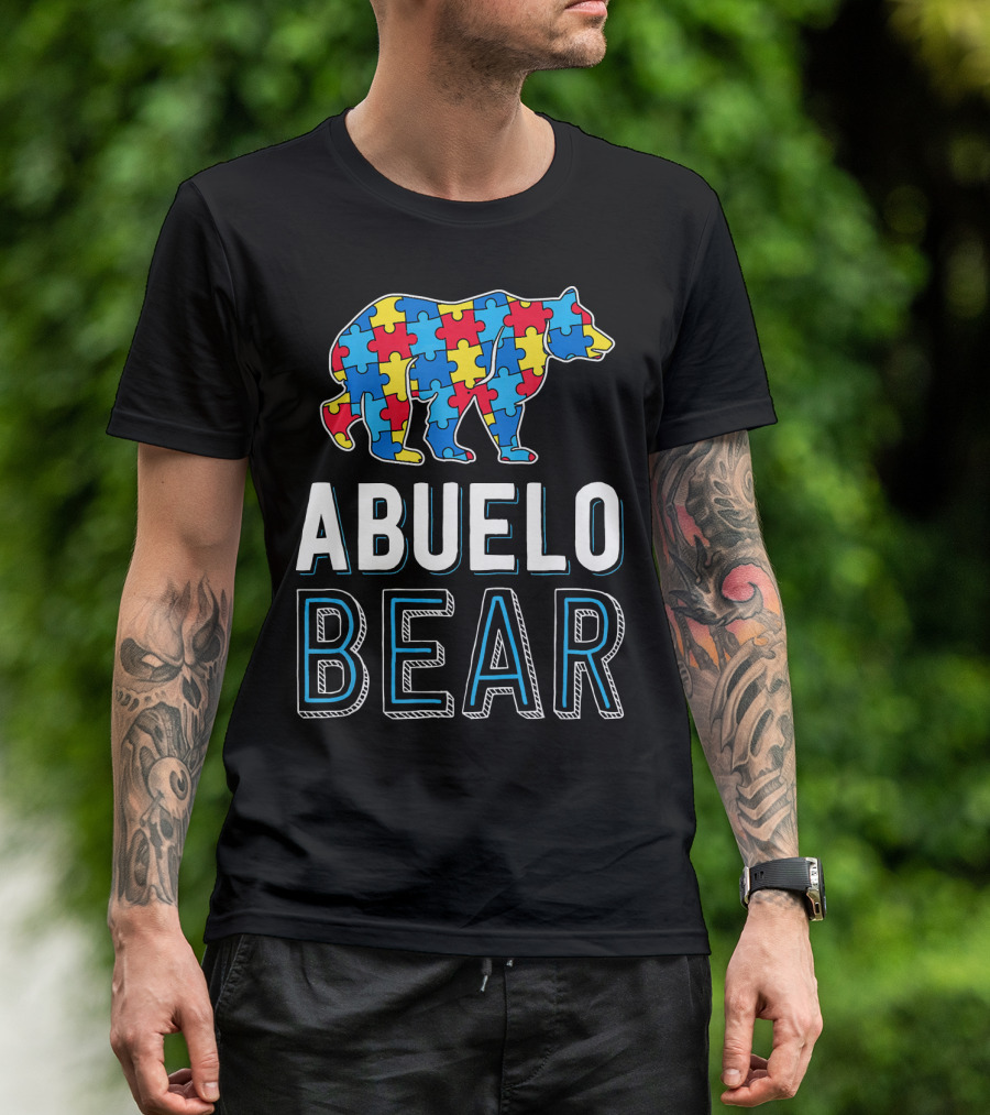 Abuelo Bear Autism Puzzle Awareness T-Shirt