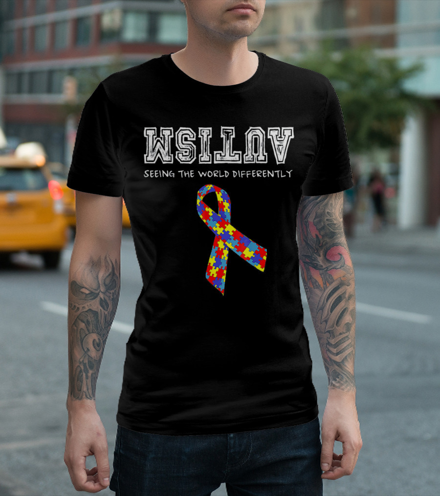 Autism Awareness Seeing The World Differently Puzzle T-Shirt