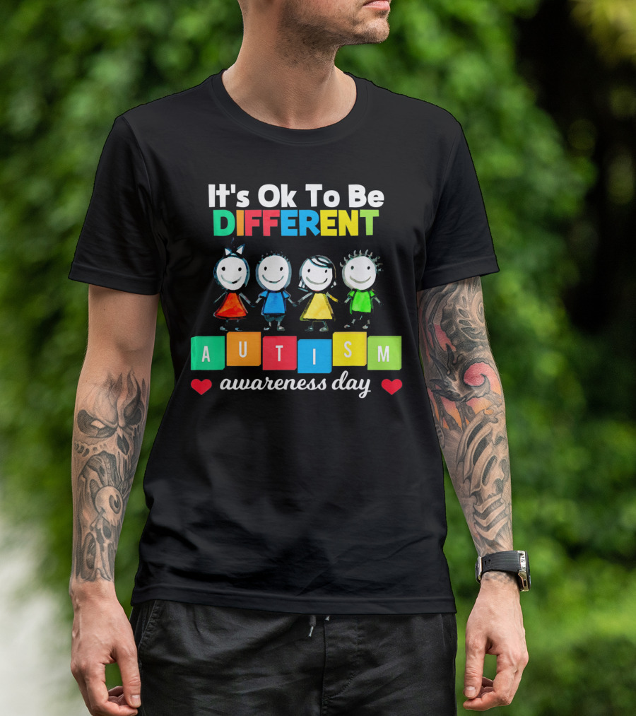 It's Ok To Be Different Autism Awareness Day T-Shirt