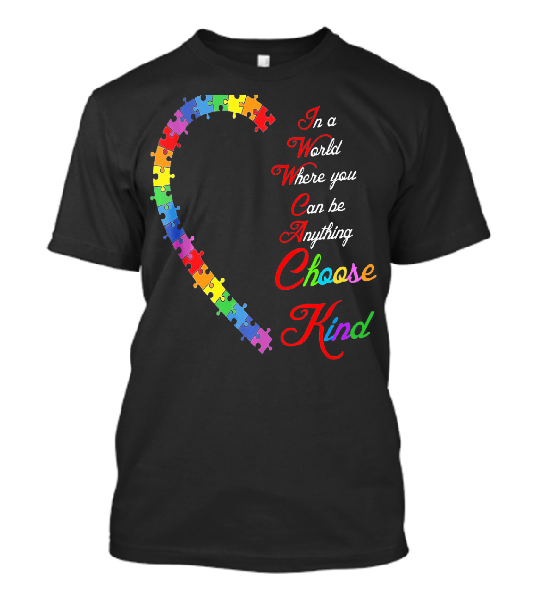 Choose Kind Autism Awareness Puzzle Heart T-Shirt