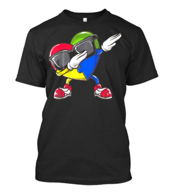 Valentines Day Dabbing Heart Puzzle Autism Colorful T-Shirt