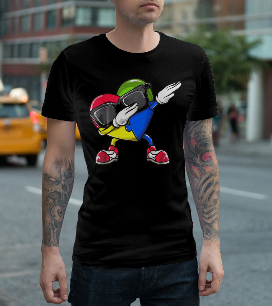 Valentines Day Dabbing Heart Puzzle Autism Colorful T-Shirt