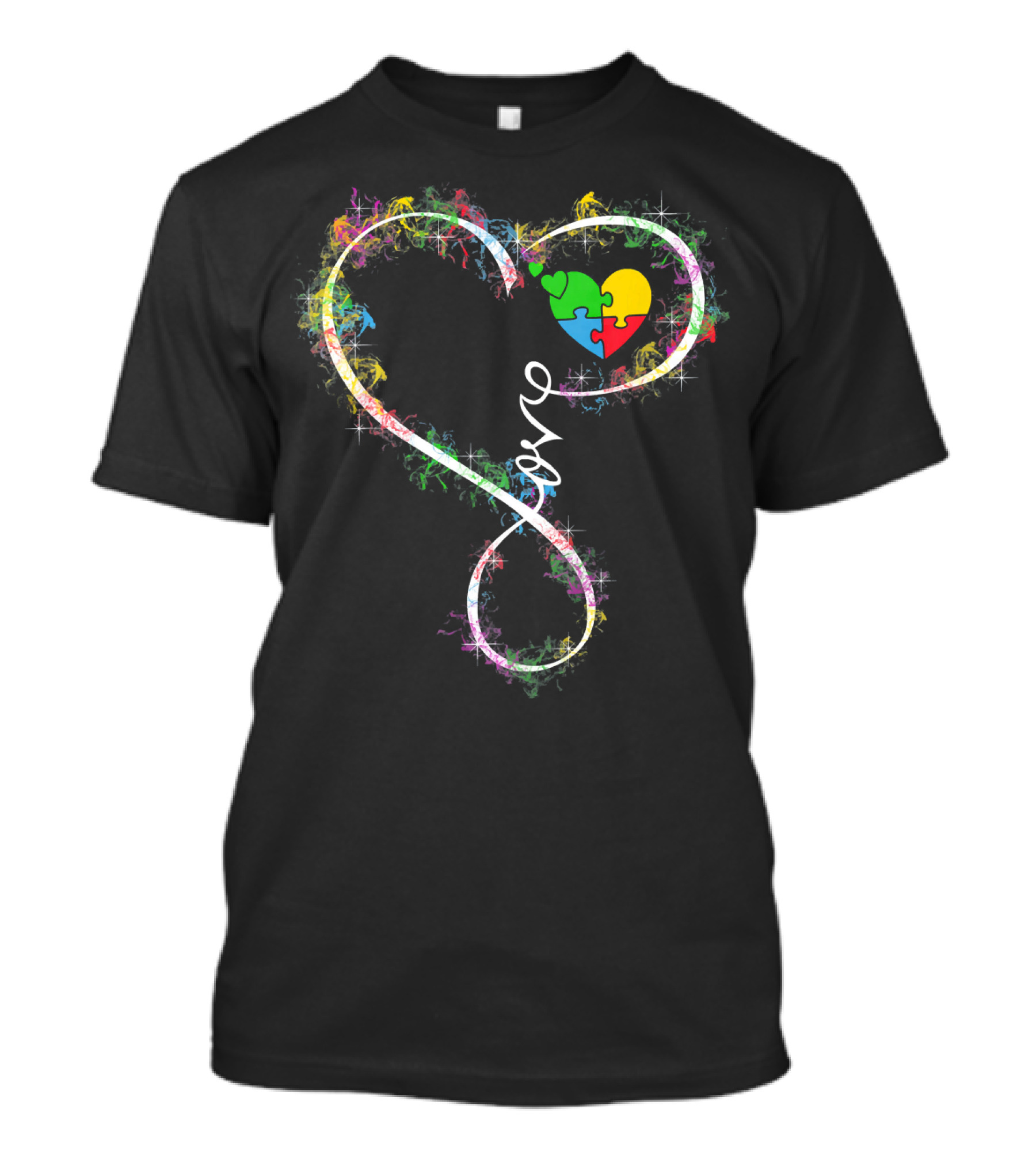 Kids Love Colorful Puzzle Heart Autism Awareness T-Shirt