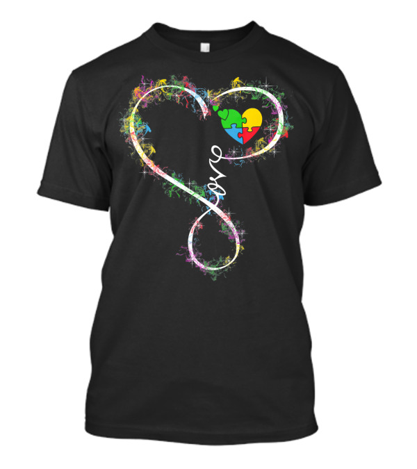 Kids Love Colorful Puzzle Heart Autism Awareness T-Shirt