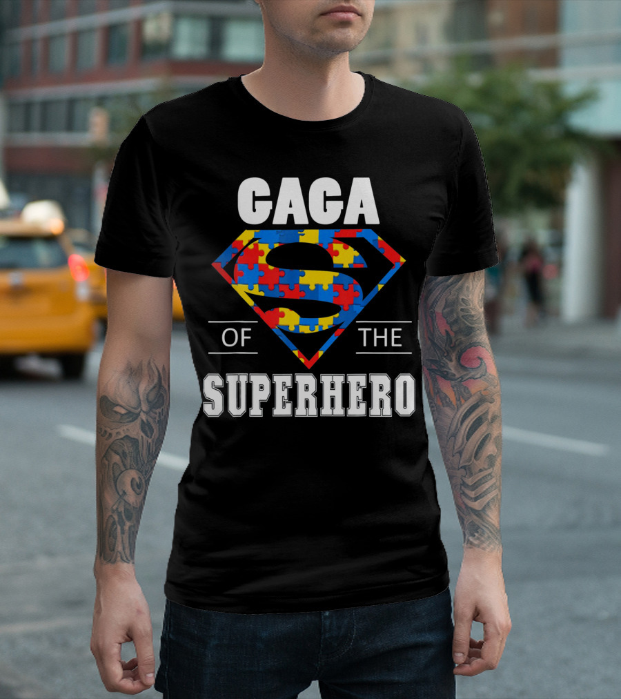 Gaga Superhero Autism Awareness Day T-Shirt