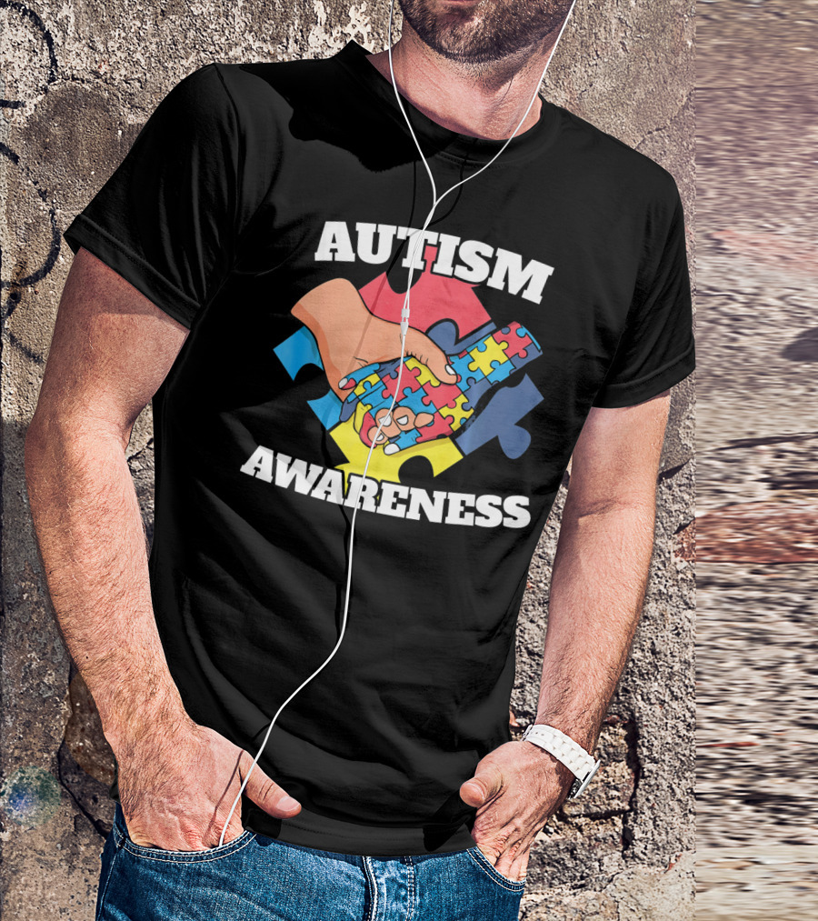 Autism Awareness Puzzle Piece Handshake 2 April Au T-Shirt