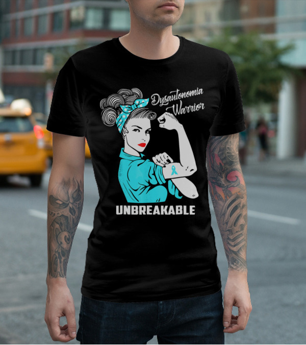 Dysautonomia Warrior Unbreakable Retro Rosie The Riveter T-Shirt