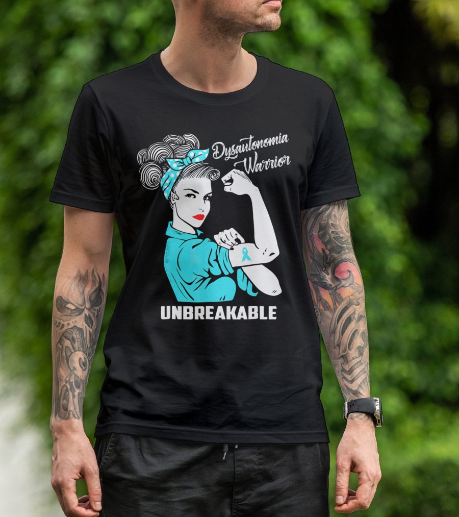 Dysautonomia Warrior Unbreakable Retro Rosie The Riveter T-Shirt