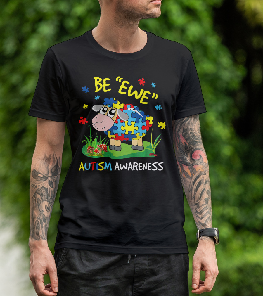 Be Ewe Autism Awareness Puzzle Sheep T-Shirt