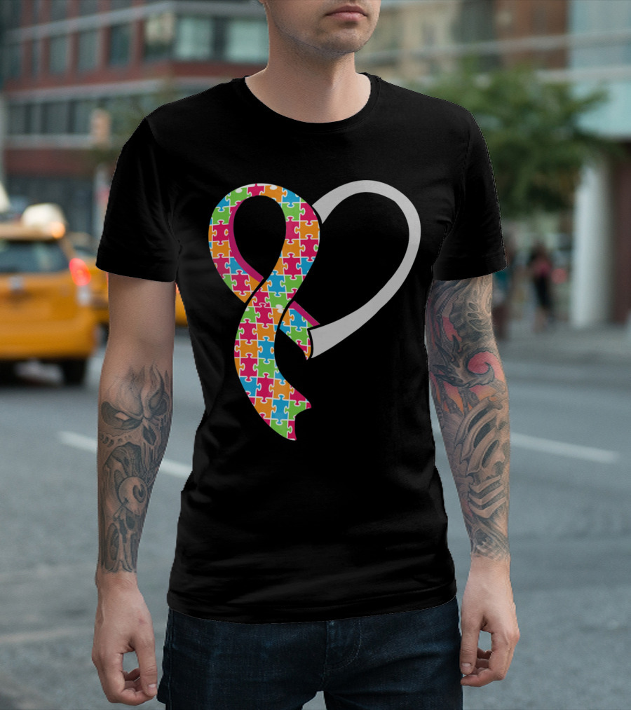 Puzzle Heart Autism Awareness T-Shirt