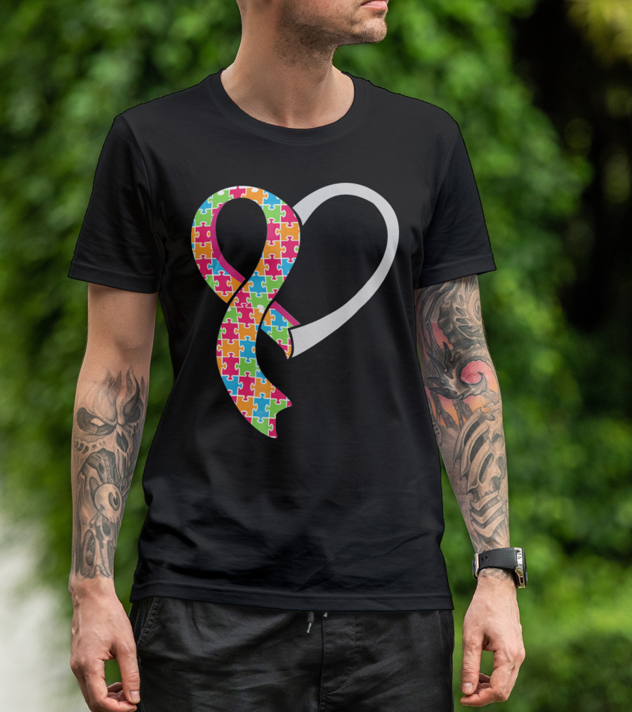 Puzzle Heart Autism Awareness T-Shirt