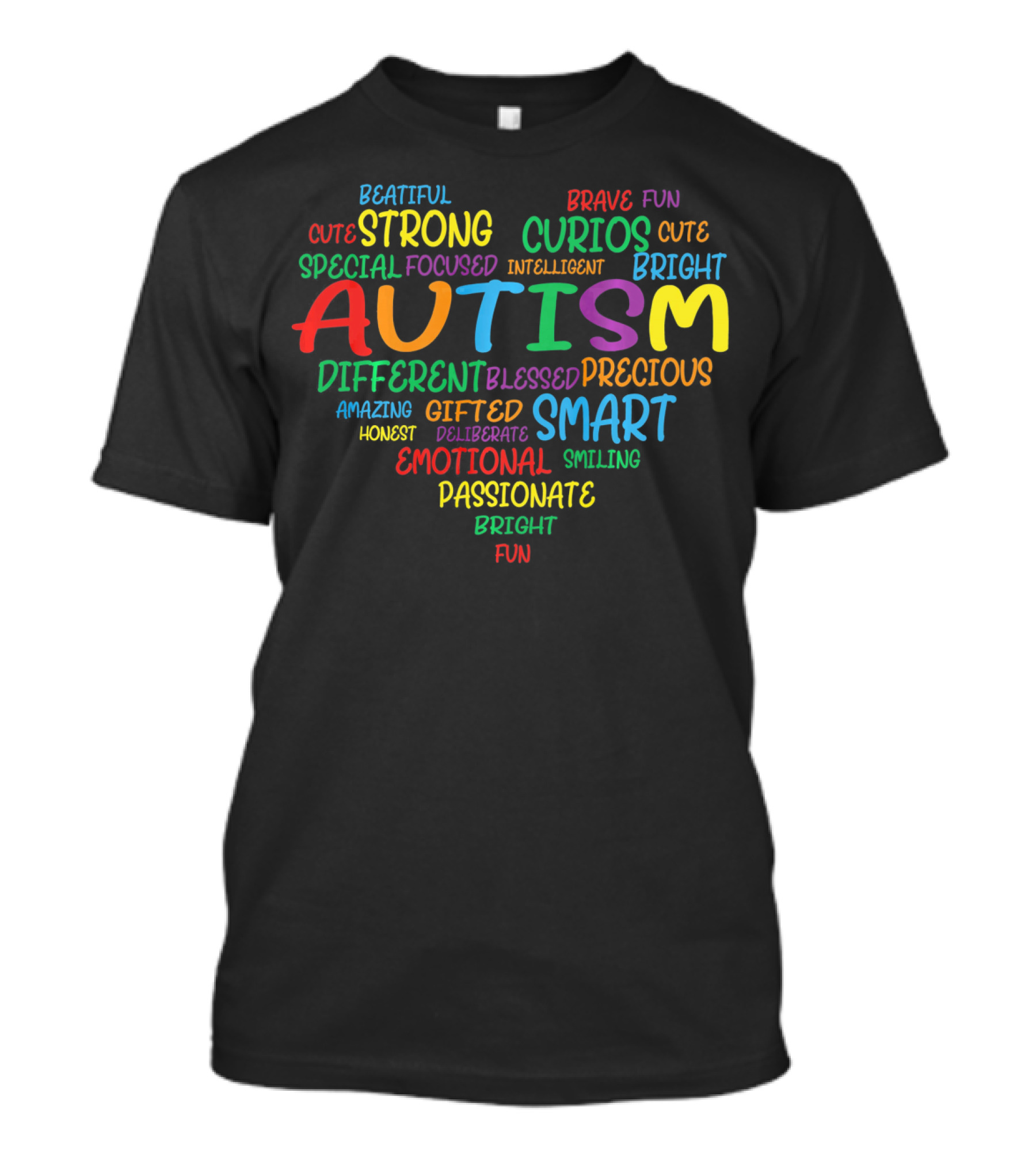 Autism Awareness Day Autism Heart Strong Bright Smart Passionate Gifted Fun T-Shirt