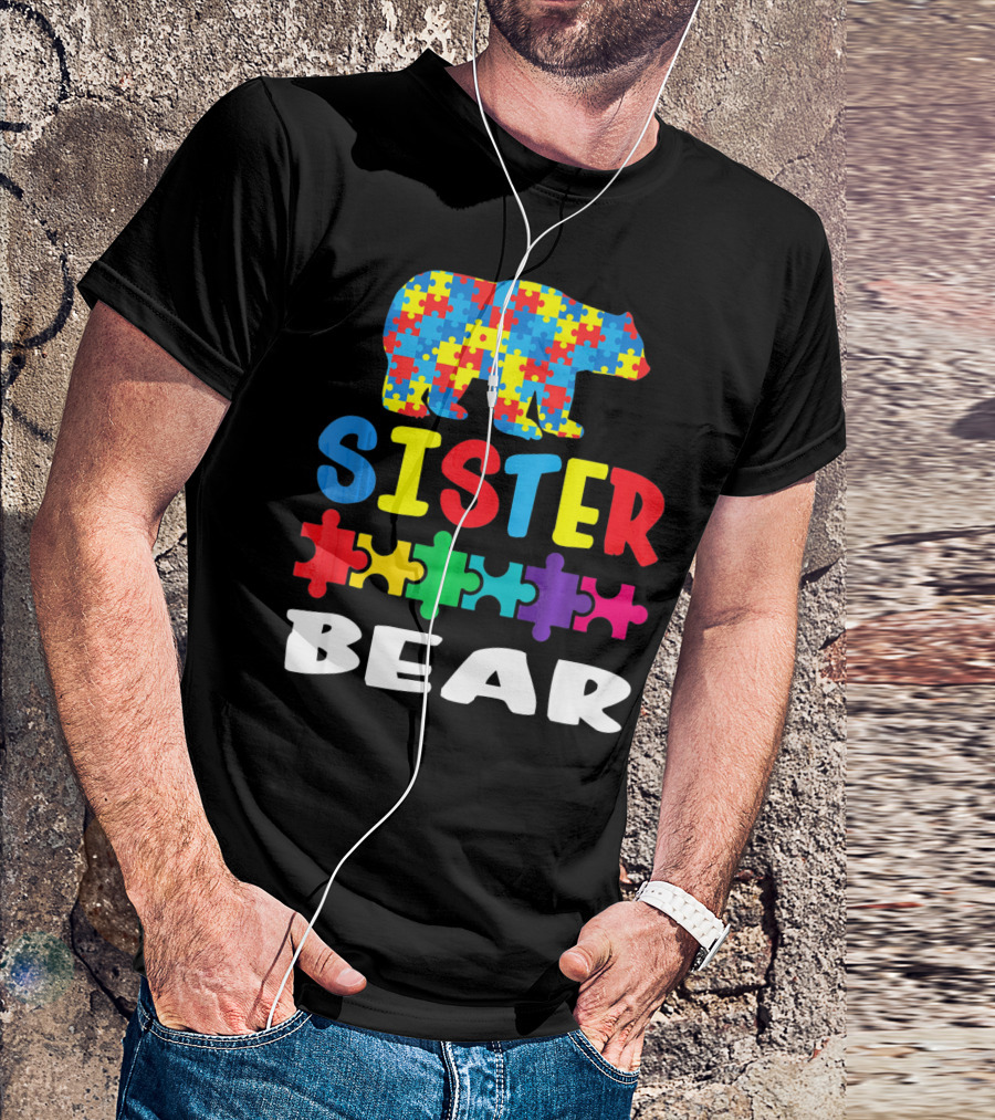 Sister Bear Puzzle Autism Kid T-Shirt