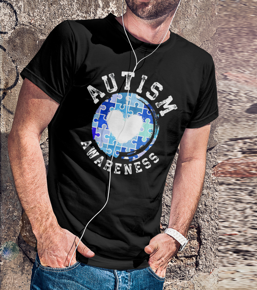 Autism Awareness Heart Puzzle T-Shirt