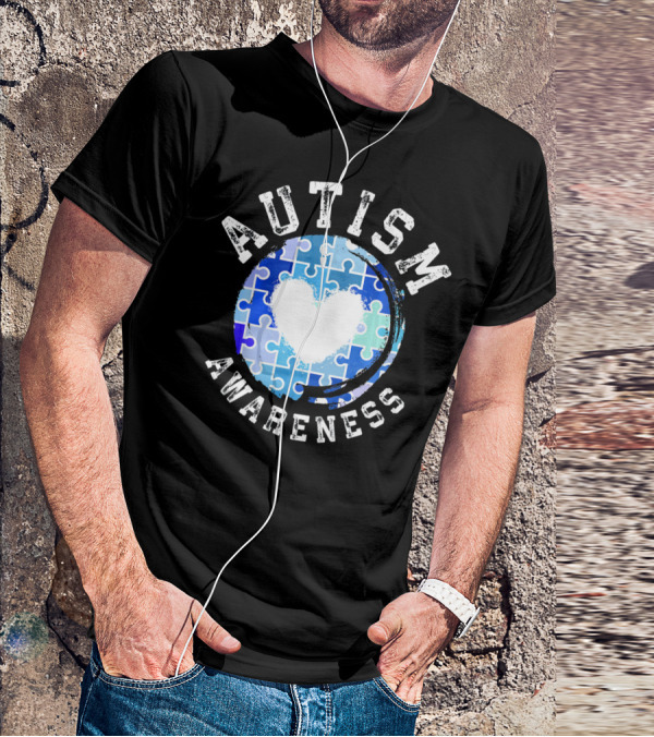 Autism Awareness Heart Puzzle T-Shirt