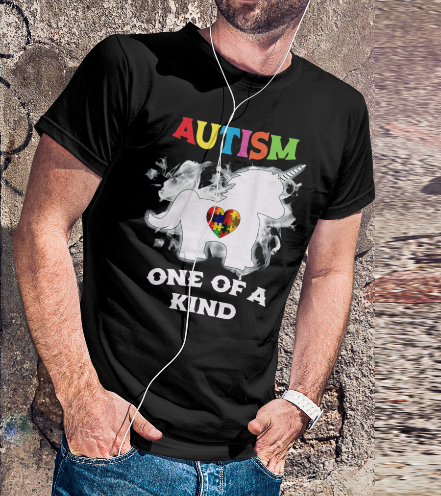 Autism One Of A Kind Unicorn Puzzle Heart T-Shirt