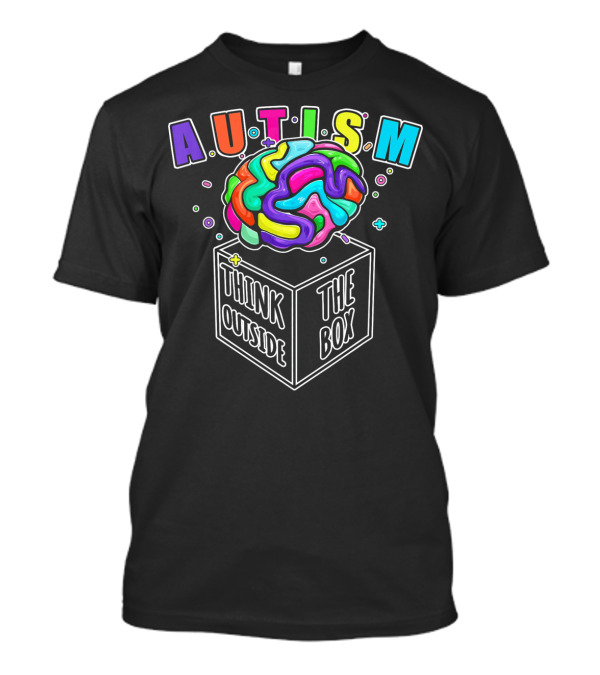 Autism Think Outside The Box Brain Puzzle Pieces T-Shirt
