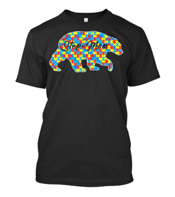 Step Mom Bear Puzzle Autism Awareness T-Shirt