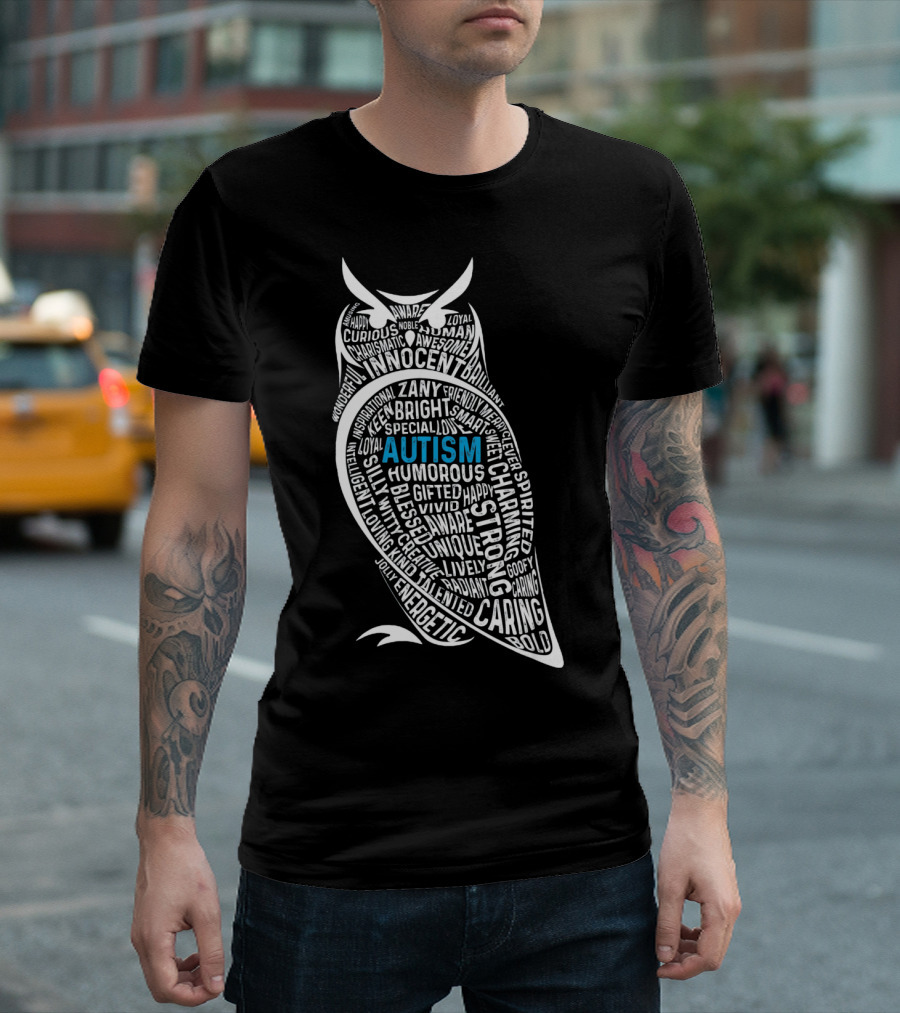 Autism Awareness Owl Innocent Bright Caring Strong Energetic Unique T-Shirt