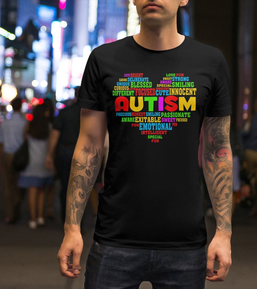 Autism Awareness Heart Emotional Focused Innocent Unique Blessed T-Shirt