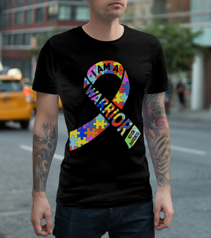 I Am A Warrior Autism Awareness Puzzle T-Shirt