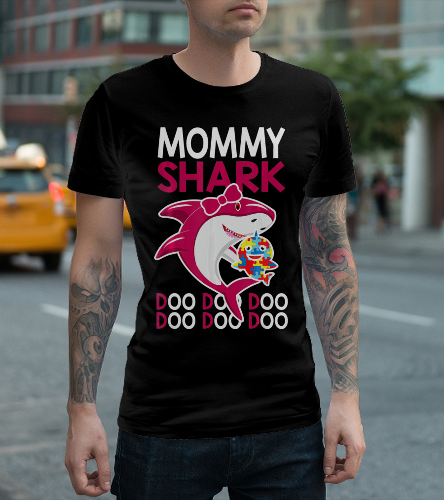 Mommy Shark Autism Awareness Doo Doo Doo T-Shirt