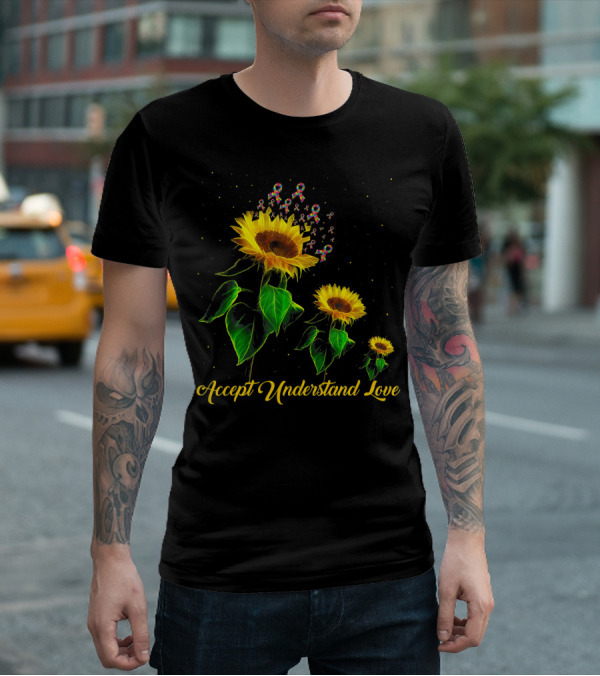 Accept Understand Love Sunflower Autism T-Shirt