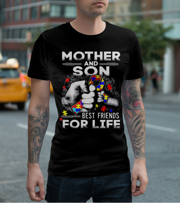 Mother And Son Best Friends For Life Autism Awareness T-Shirt