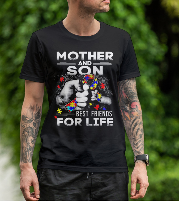 Mother And Son Best Friends For Life Autism Awareness T-Shirt