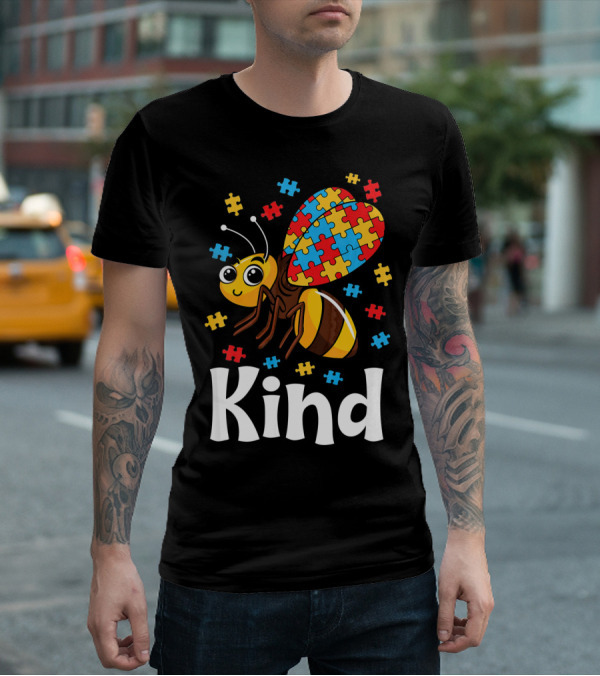 Puzzle Bee Kind Autism Awareness Beekind T-Shirt