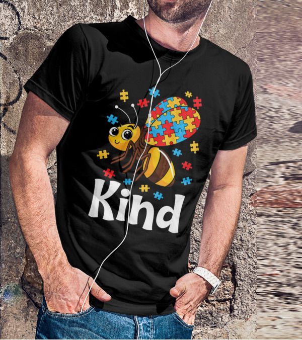 Puzzle Bee Kind Autism Awareness Beekind T-Shirt