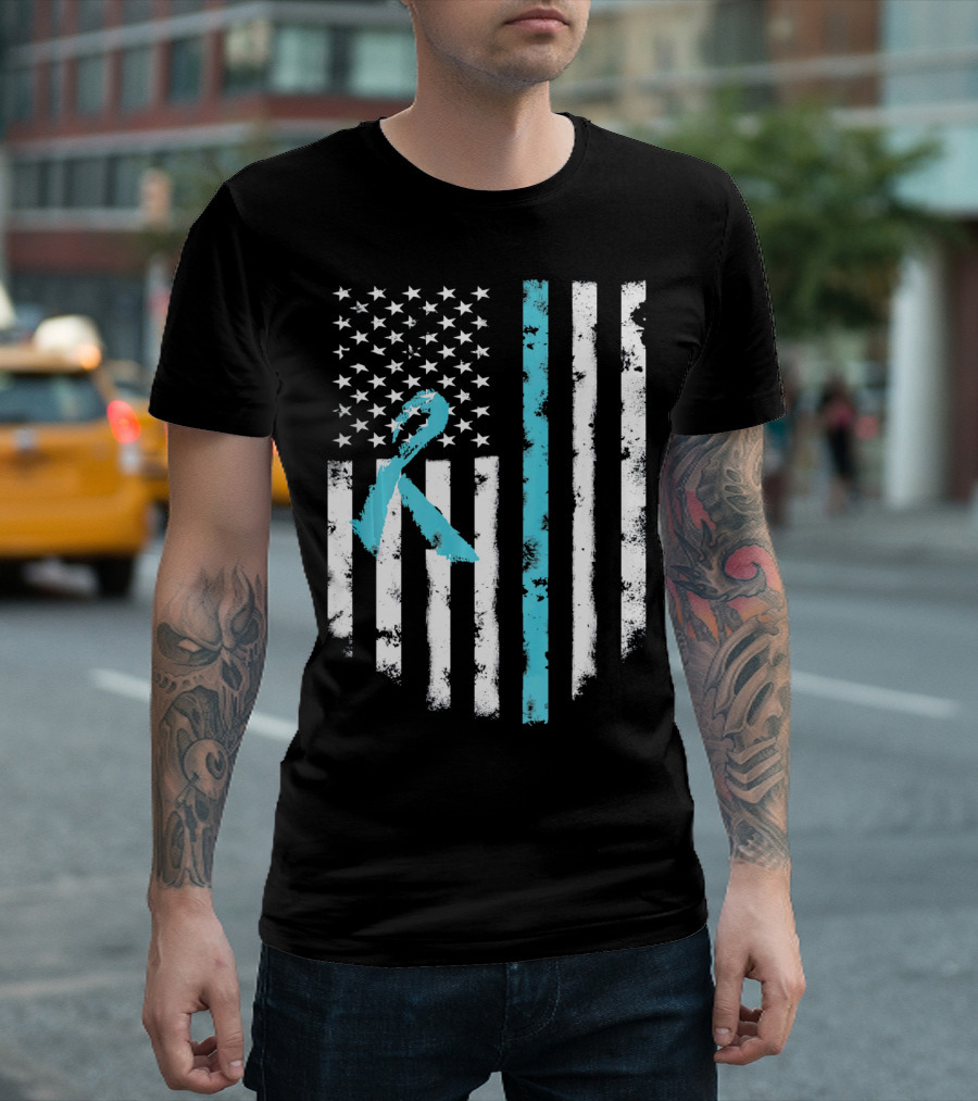 Scleroderma Awareness Support American Flag T-Shirt