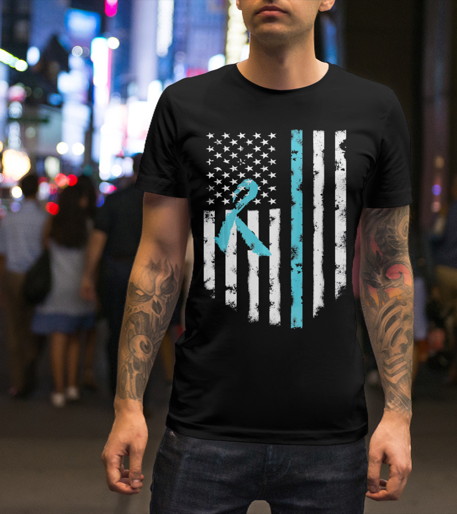 Scleroderma Awareness Support American Flag T-Shirt