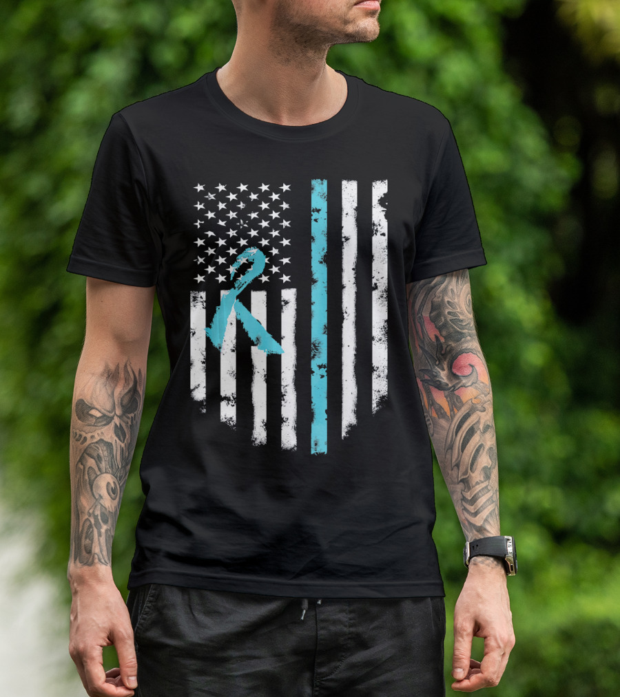 Scleroderma Awareness Support American Flag T-Shirt