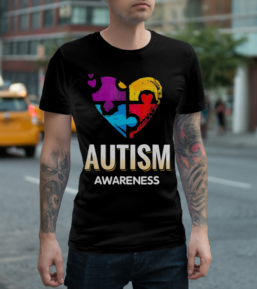 Autism Awareness Love Puzzle Heart T-Shirt