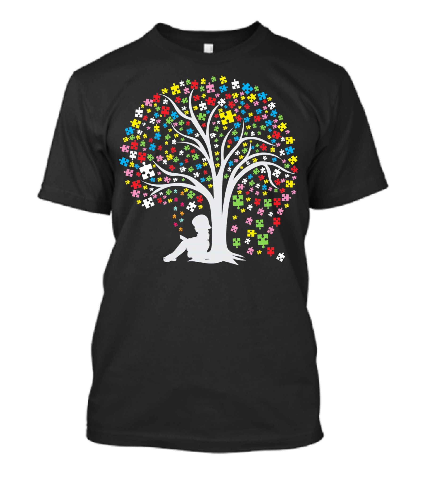 Autism Tree Puzzle Multicolor T-Shirt
