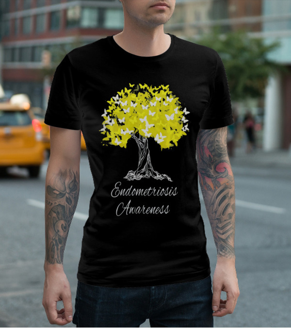 Endometriosis Awareness Butterfly Tree T-Shirt