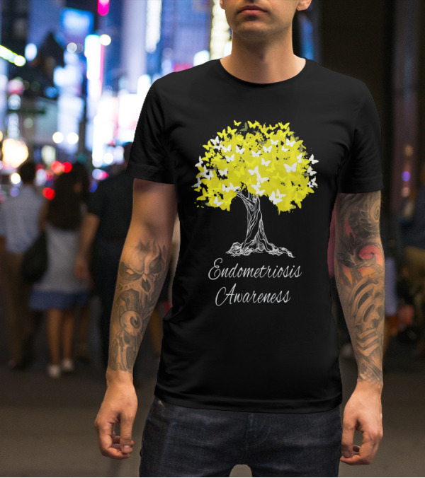 Endometriosis Awareness Butterfly Tree T-Shirt