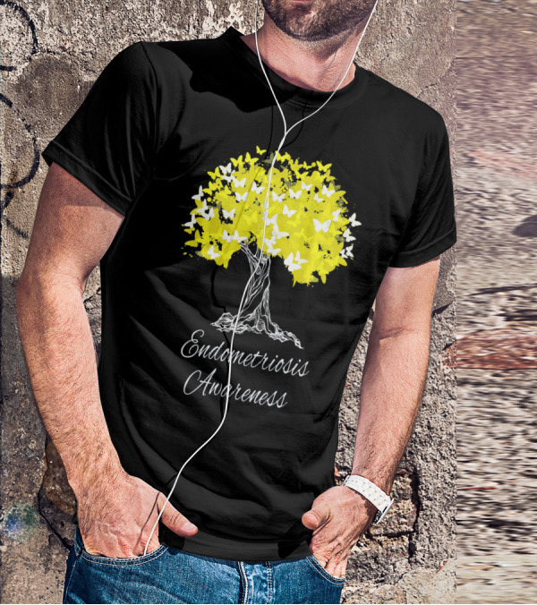 Endometriosis Awareness Butterfly Tree T-Shirt