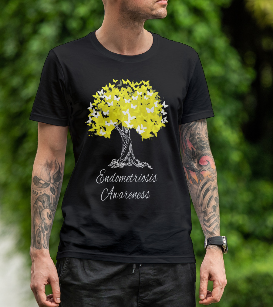 Endometriosis Awareness Butterfly Tree T-Shirt